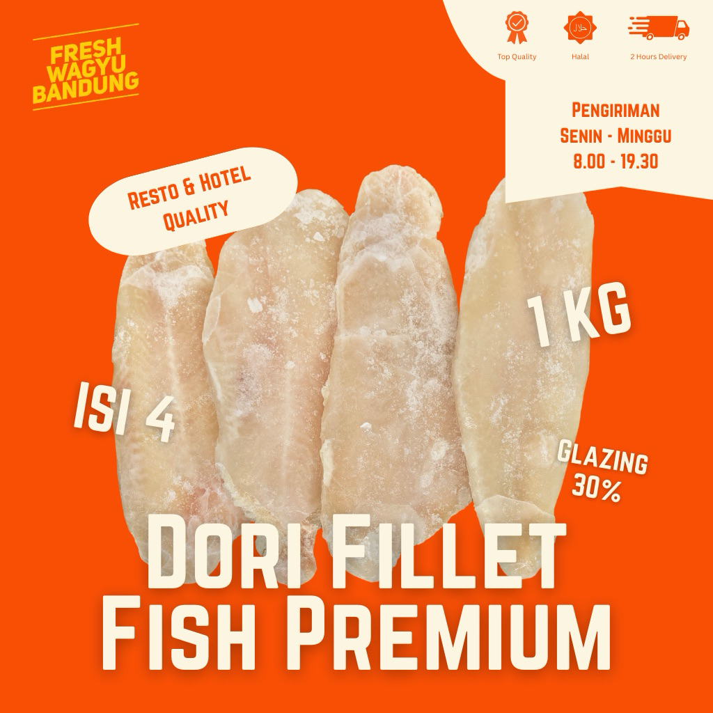 

DORY FILLET Fish Premium Restoran - Ikan Dori Frozen 1KG