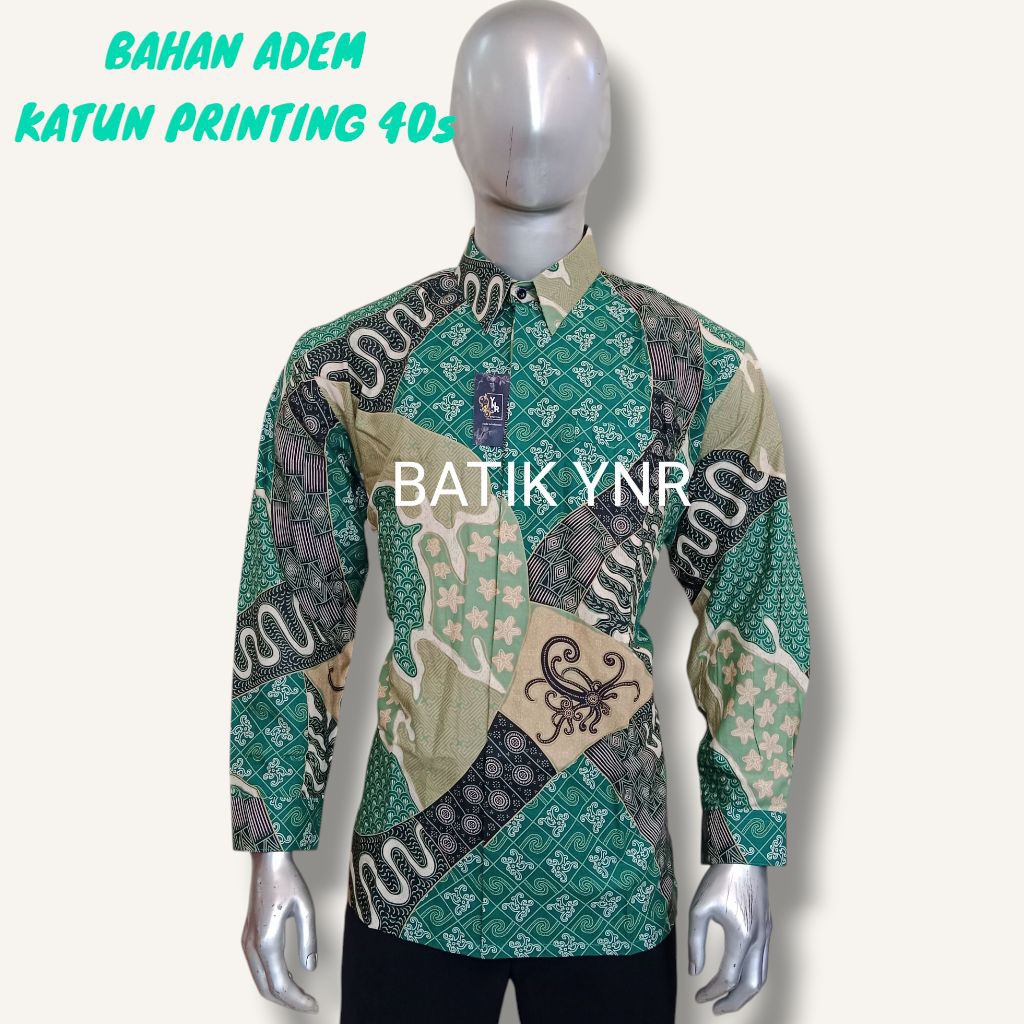 BATIK PRIA LENGAN PANJANG,BATIK ANAK MUDA,BATIK LENGAN PANJANG, BATIK HIJAU SAGE, BATIK PREMIUM