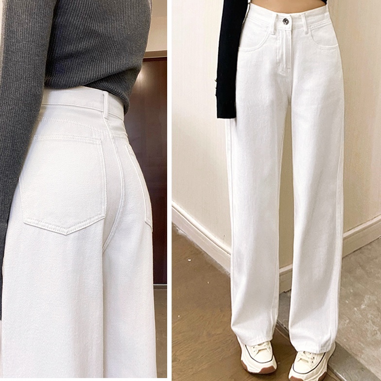 KODE R33P Celana wanita jeans jeans putih Celana jeans wanita jeans cream celana boyfriend wanita Ce