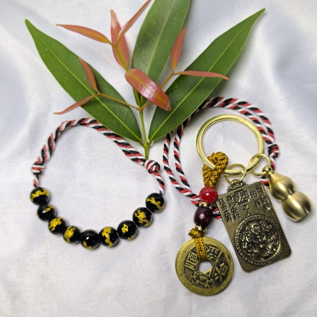 BUNDLING Tridatu 9 Naga Aura Kesuksesan Dan Aura Kerejekian|| Bundling 9 Naga + Strap HP / Gantungan