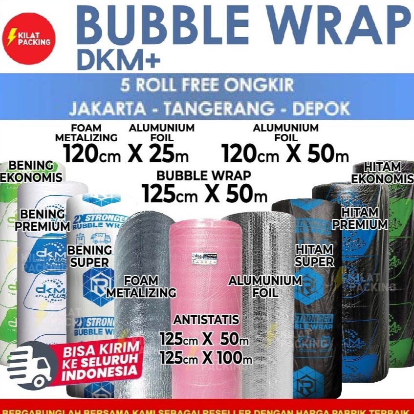 

COD PLASTIK BUBBLE WRAP 125CM X 5M BUBBLE WRAP DKM PLUS KUALITAS PREMIUM TERMURAH GROSIR