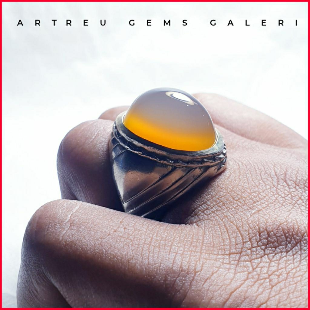 Batu Bacan Obi Nucleus Alas Kuning - Batu Anggur | COD Bisa | Cincin Batu Akik Ring 5 - 10