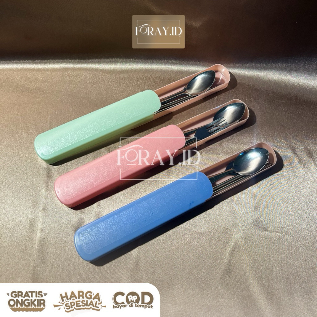 Sendok Set Stainless / Sendok Garpu Set / Sendok Garpu Sumpit Set + Box Stainless