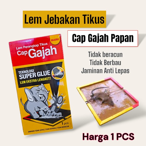 Lem Tikus Cap Gajah Papan X-GLUE 70gr Perangkap Buku Lipat Dus X-TRAP Extra Lem
