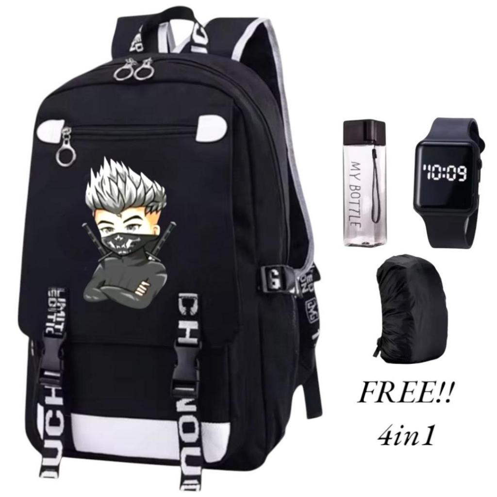 Tas Ransel Sekolah Anak Laki-Laki KAKASHI 0129 Tas Laptop Mochila Anak