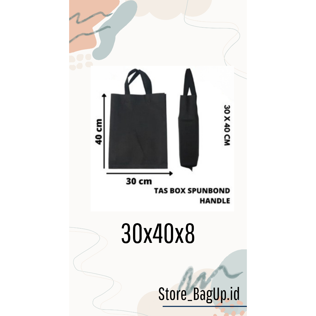 

Tas Spunbond Goodie Bag 30x40x8 cm POLOS/ Goodie Bag Tebal 70 gsm Goodie Bag Handle Tas Belanja Tas Souvenir, Wedding, Syukuran