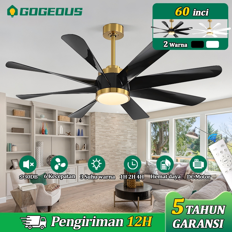 COD Lampu Kipas Angin Gantung Plafon Remote Ruang Tamu Besar 6 Kecepatan Lampu Kipas Angin Plafon