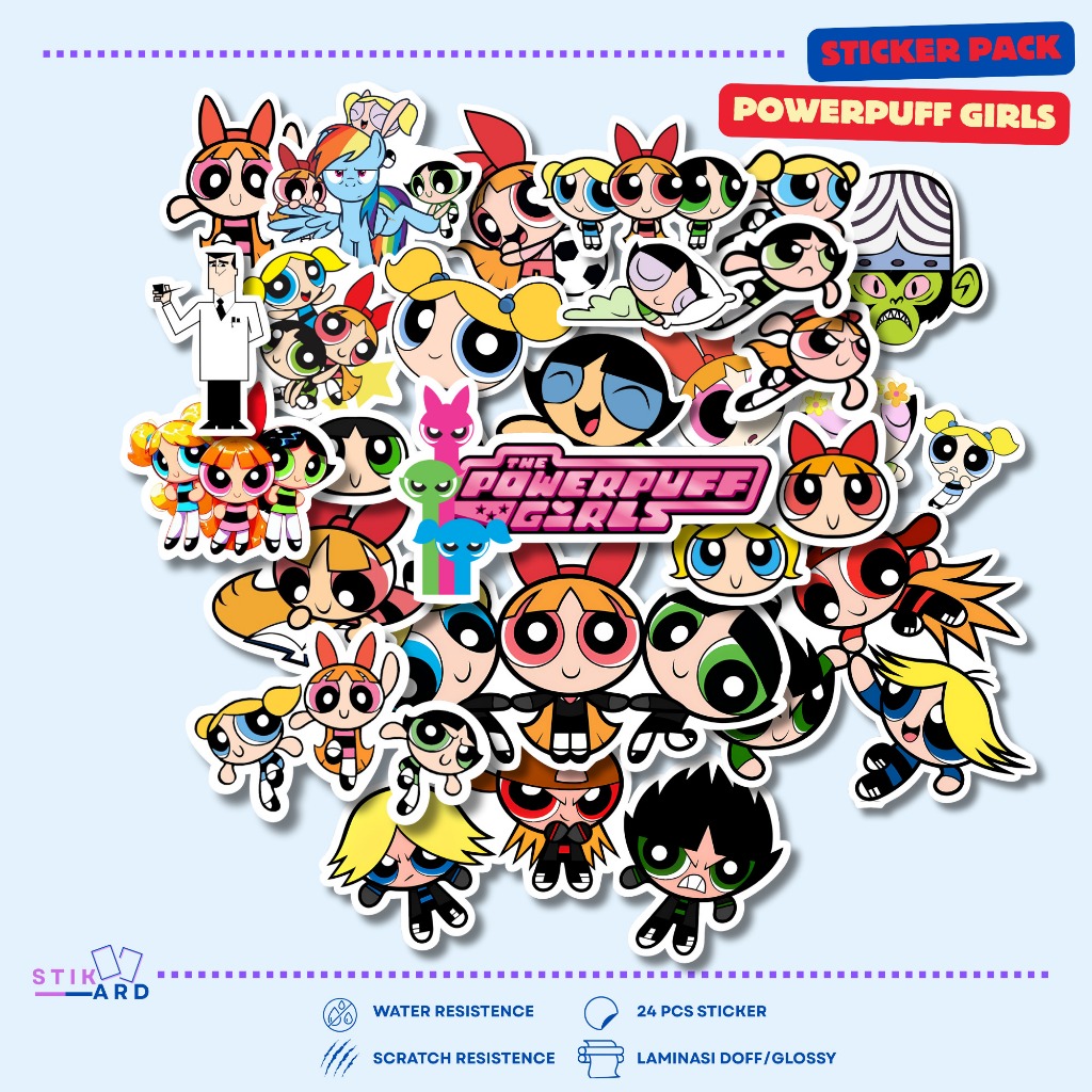 

Stiker Powerpuff Girls | Sticker Pack Laptop Tumbler Helm Koper - Bahan Vinyl Waterproof