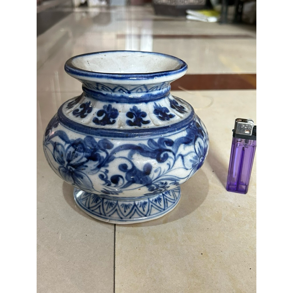 Keramik China Kuno Dimasty Guci Biru Putih antik