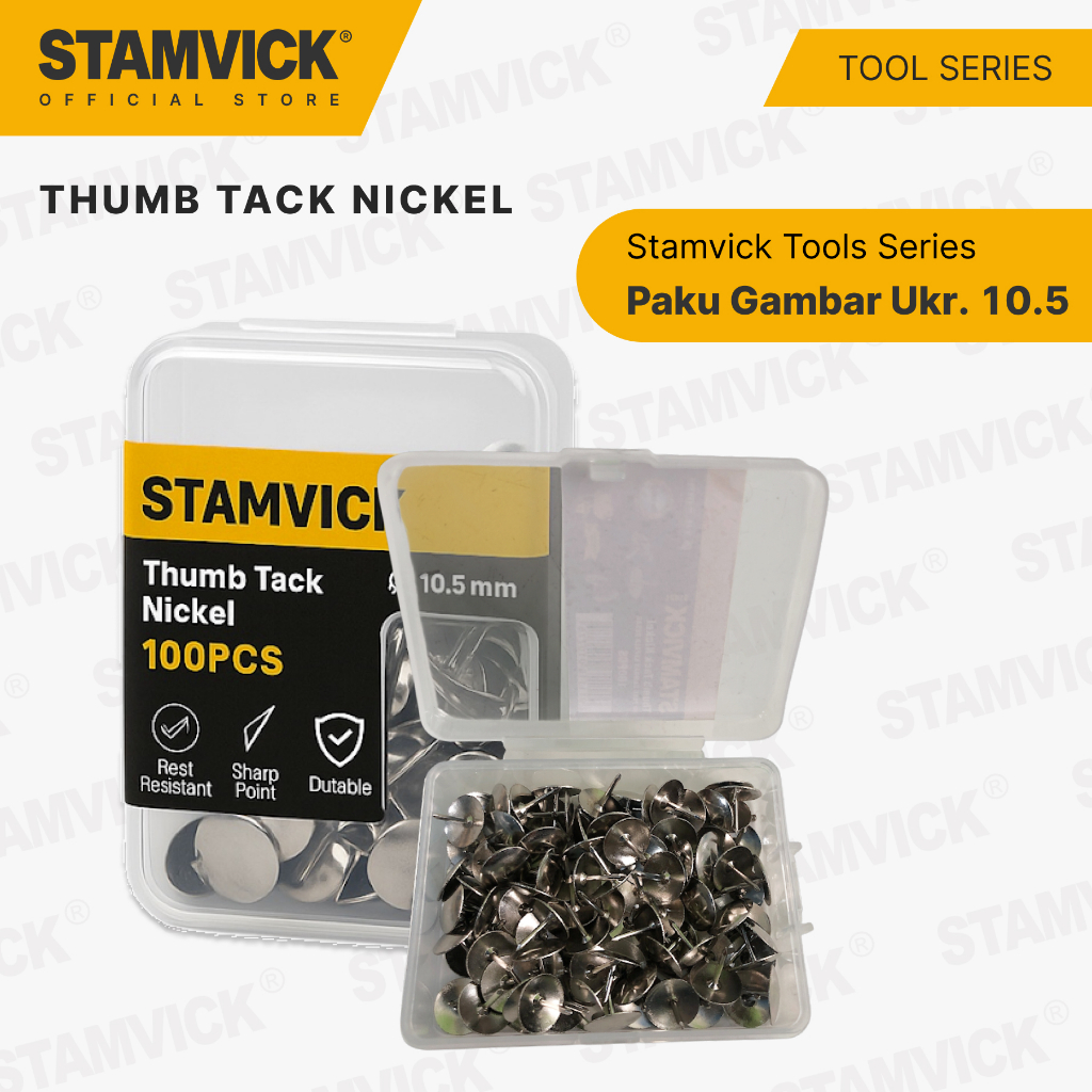 

Paku Payung - Thumb Tacks - Paku Pines Stamvick 1Kotak Isi 100pcs