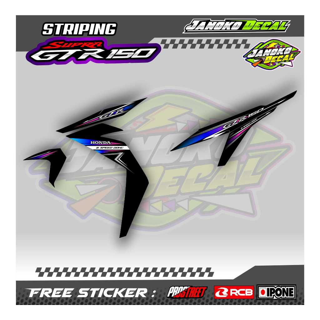 STRIPING VARIASI HONDA SUPRA GTR 150 / STICKER LIST VARIASI MOTOR SUPRA GTR 150