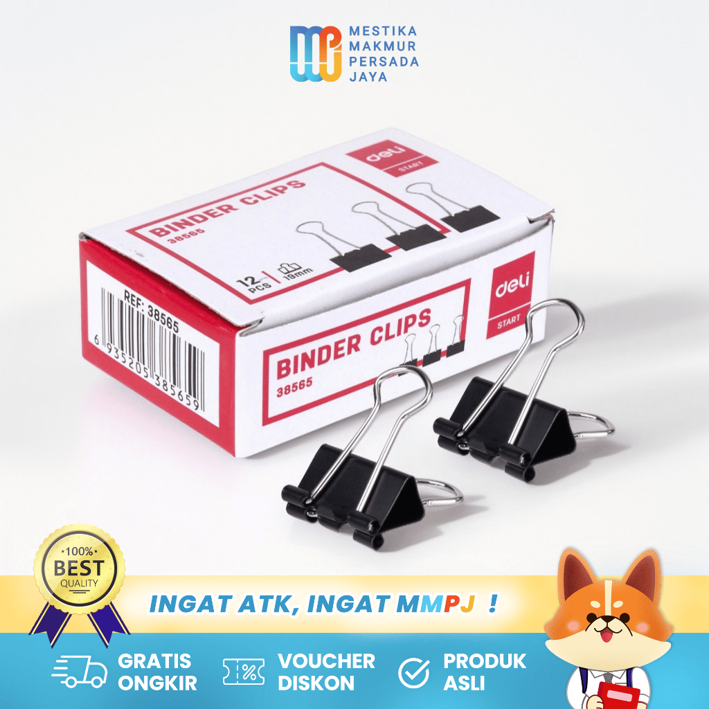 

Deli Penjepit Klip Kertas - 19mm Dilapisi Effortless Bebas Karat E38565