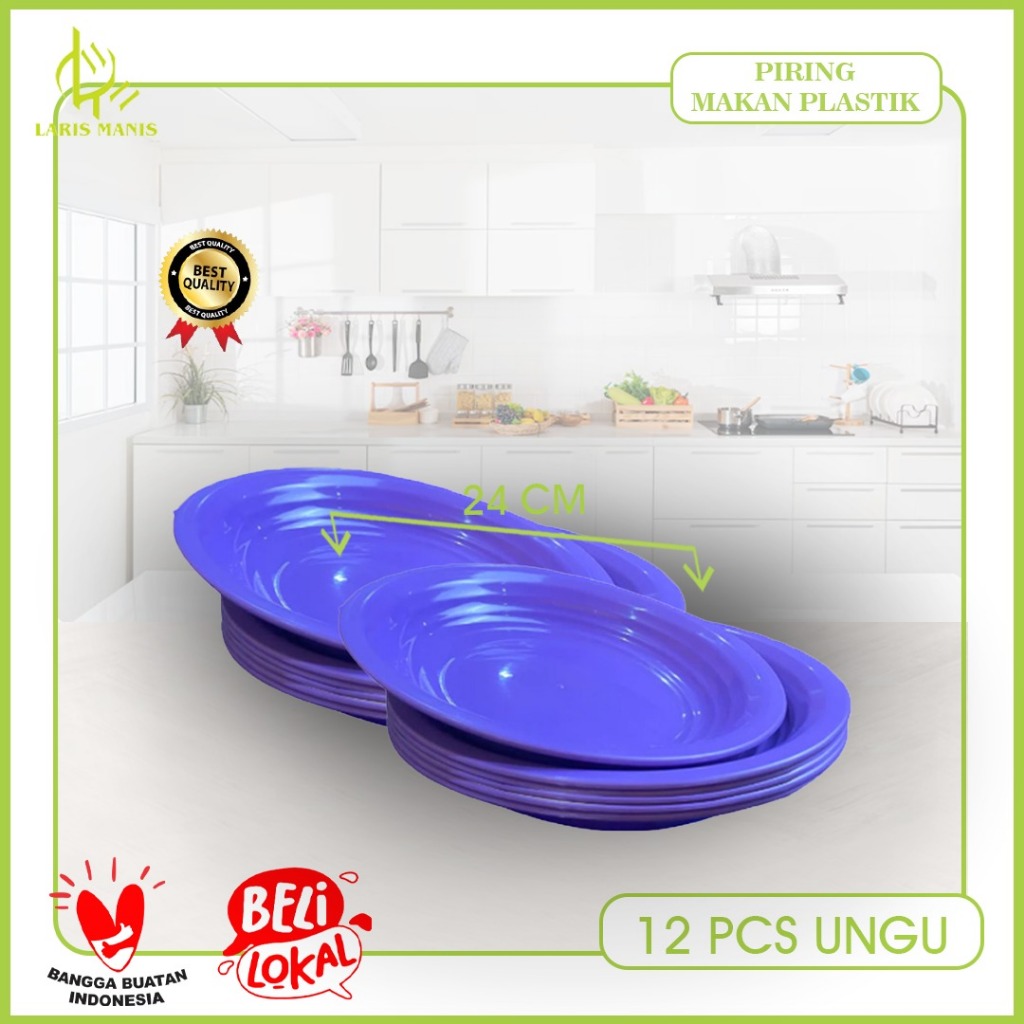 Piring Makan Plastik / Piring Plastik / Piring Plastik Makan Diameter 25CM