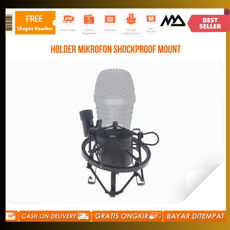 Holder Mikrofon Shockproof Mount/Holder mikrofon untuk podcast & streaming/Dudukan mic untuk rekaman
