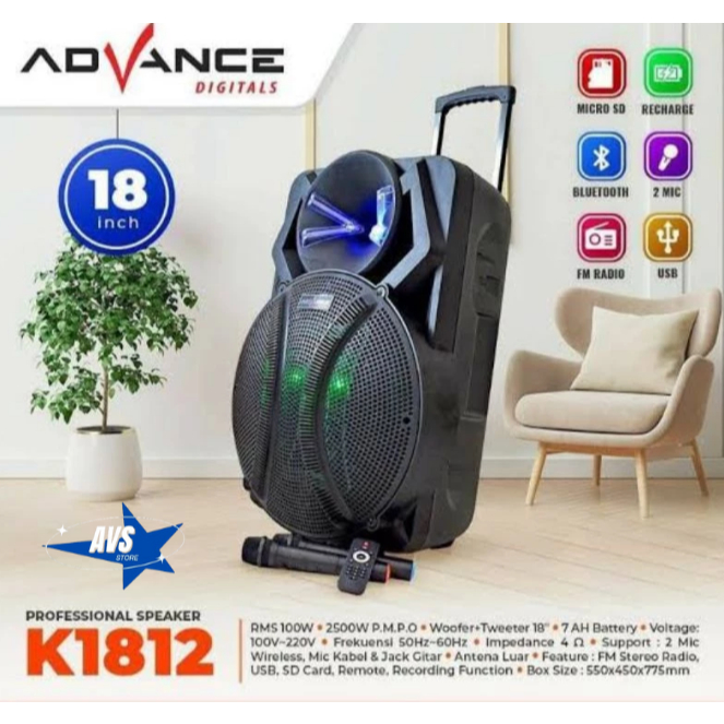 ADVANCE PROFESIONAL SPEAKER 18inch K-1812