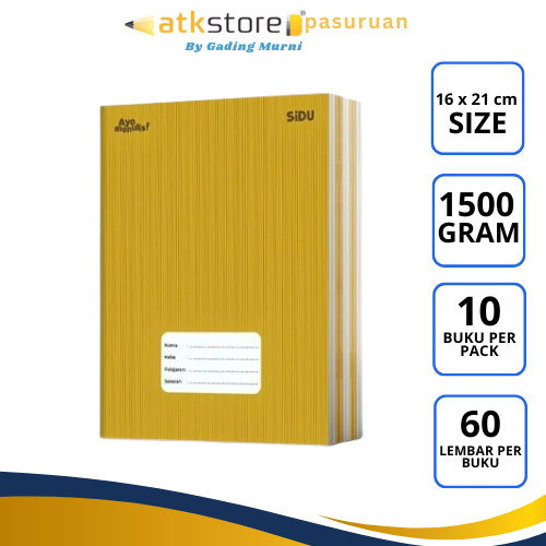 

Sidu Buku Tulis Kraft 60 Lembar (Isi 10 Buku)