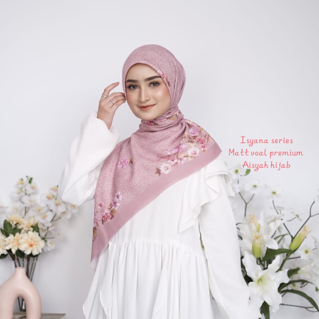 Grosir Hijab 10pcs Hijab Segiempat Isyana Series Aisyah Jilbab Segiempat Motif Premium Aisyah Jilbab