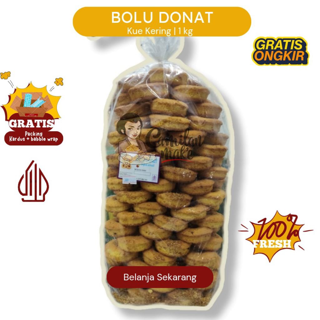 

BOLU DONAT/ CAMILAN MAK'E/ CAMILAN BOLU KERING/ SNACK KUE KERING/ JAJANAN KILOAN