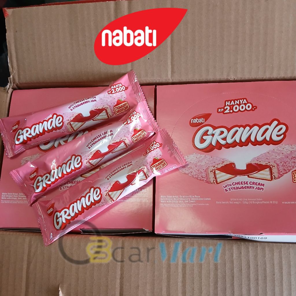 

orins NABATI GRANDE STRAWBERRY isi 10 Wafer Stroberi Cheesecake 22g