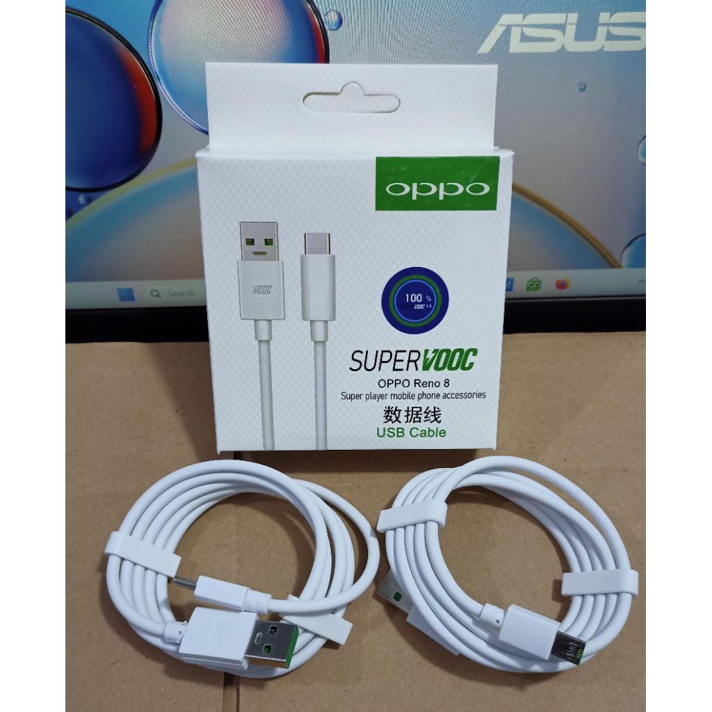 ( GROSIR ) KABEL DATA OPPO VOOC Kabel Charger Oppo Super Vooc Kabel Data Oppo Reno 8