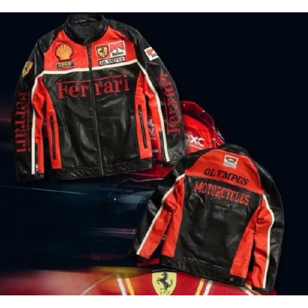 Ferrari Red Jacket Leather