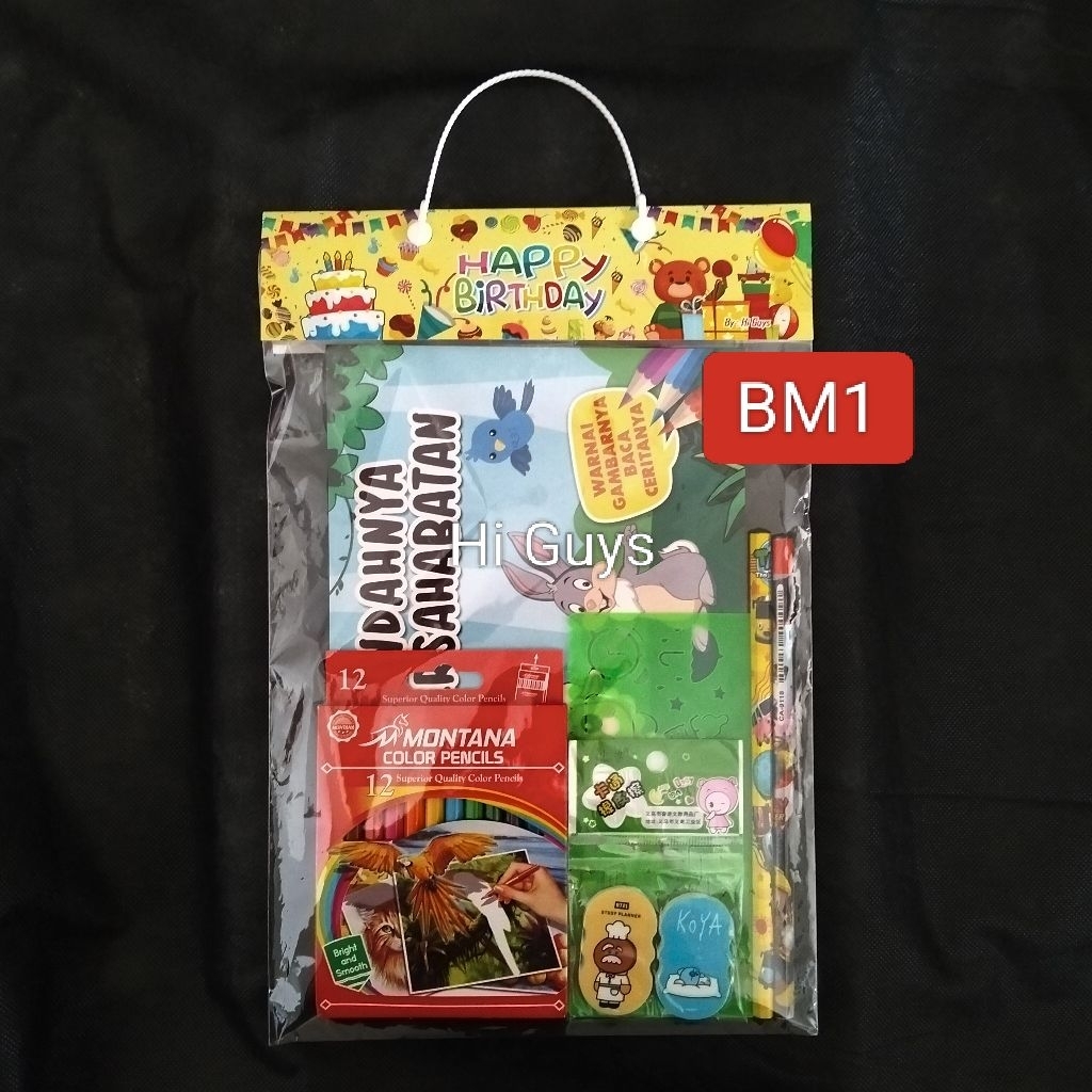 

Bingkisan souvenir ulang tahun anak hadiah lomba paket buku mewarnai pensil warna (BM1)