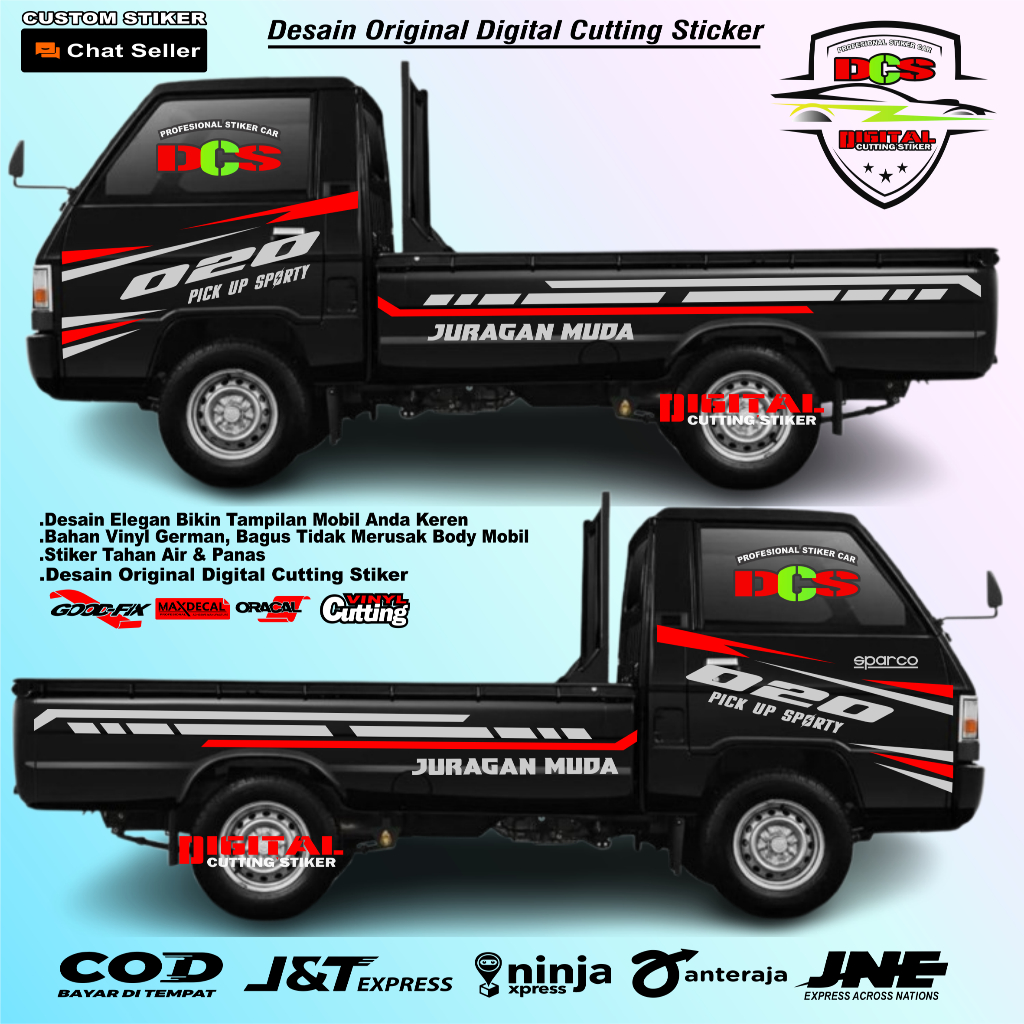 Stiker mobil L300 sticker mobil pickup mitsubishi L300 stiker bak dan kabin mobil pickup L300 terbar