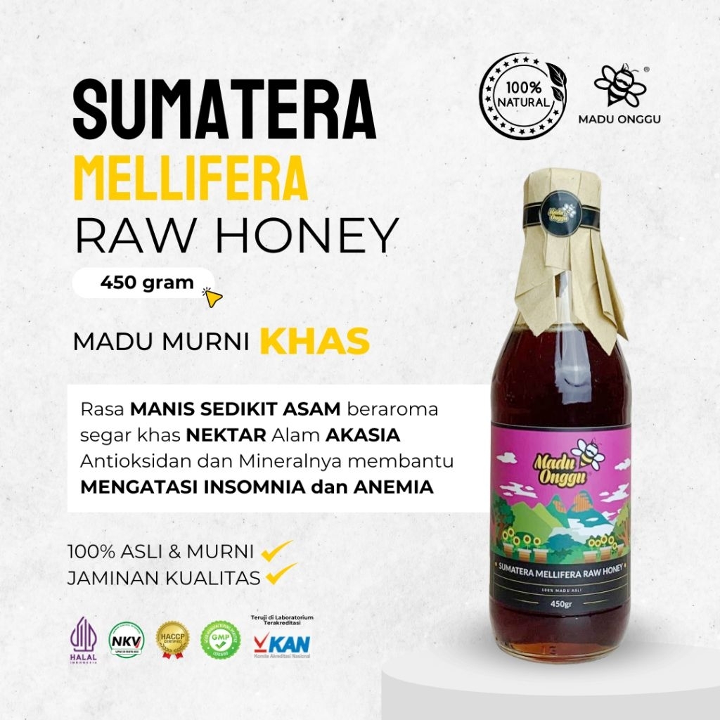 

Madu Asli Murni Madu Onggu Sumatra Mellifera Raw Honey 450gr 100% Nektar Alami Tanpa Pengolahan Apapun