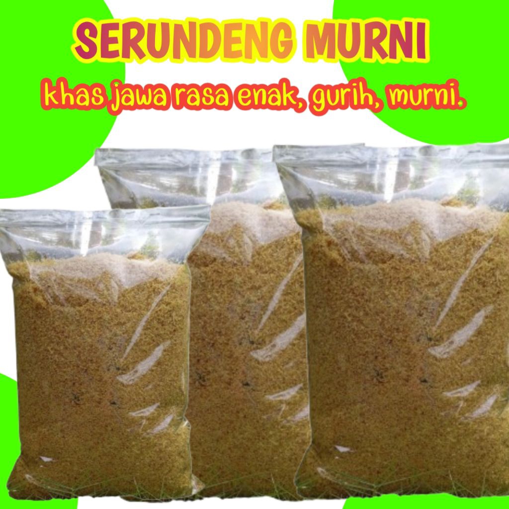 

serundeng kelapa murni khas jawa rasa enak, lezat, dan gurih