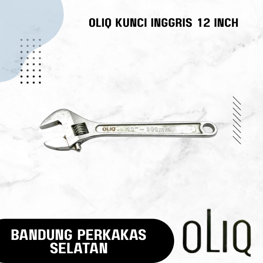 OLIQ Kunci Inggris 12 Inch - Adjustable Spanner Bago 300 mm Forged Steel Wrench