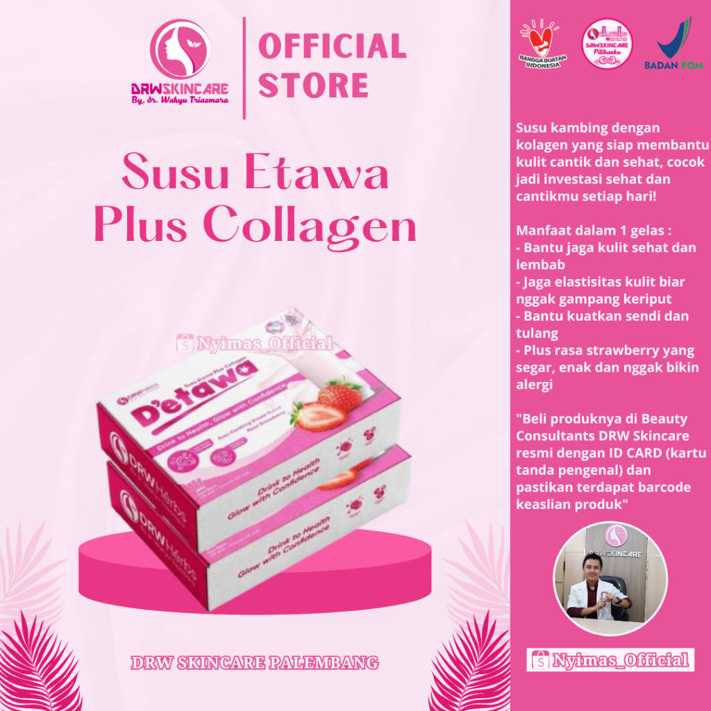 

Susu D'Etawa Plus Collagen Rasa Strawberry, susu kambing etawa drw skincare