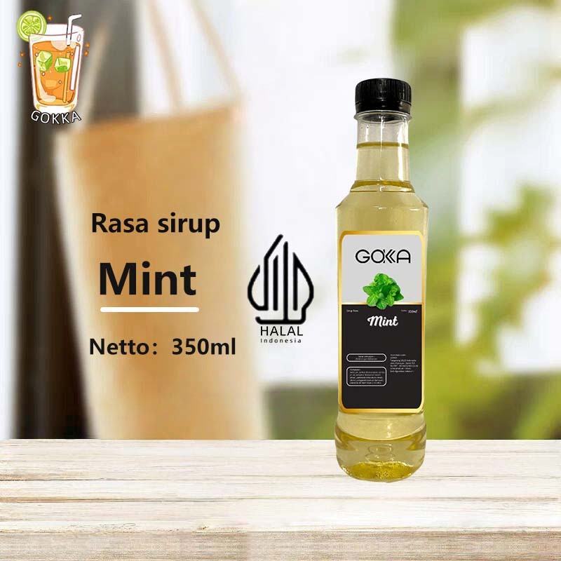 

GOKKA Sirup Mint 350ml Halal Minuman Sirup Rasa Segar untuk 15-18 Cangkir Sirup Mint