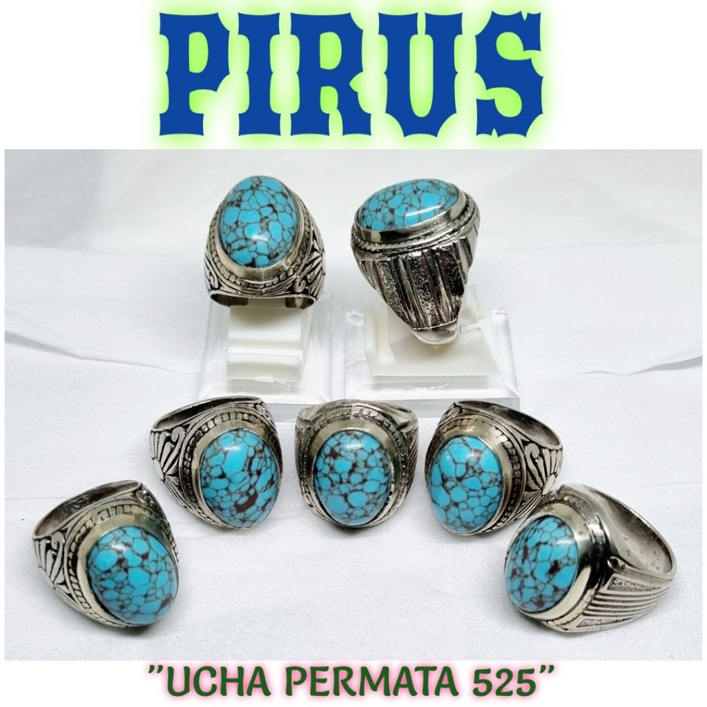 Cincin pirus mesir / cincin pirus biru urat merah / cincin pirus urat ceplok kuro