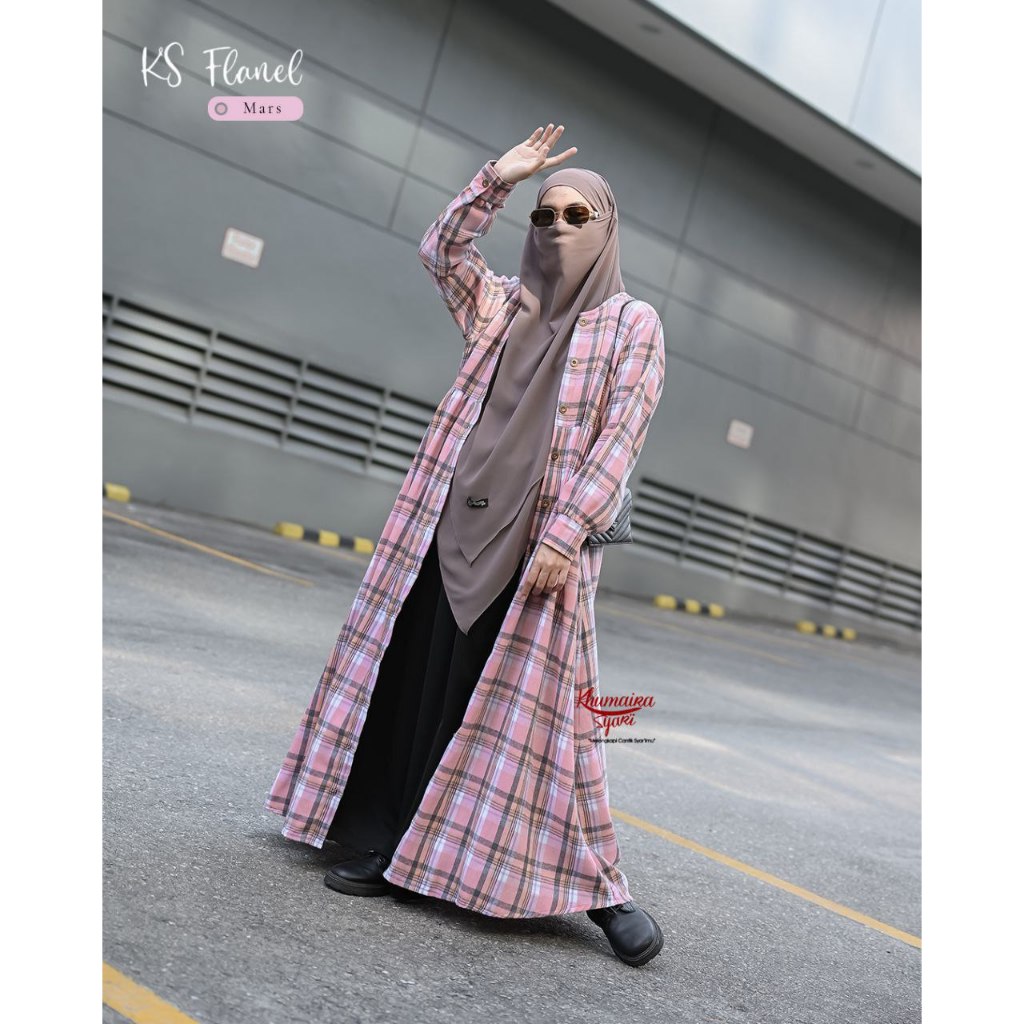 [SIAP KIRIM] KS FLANEL BY KHUMAIRA SYARI/ GAMIS FLANEL/ FLANEL GAMIS TERBARU JUMBO/ MUSLIMAH GAMIS K