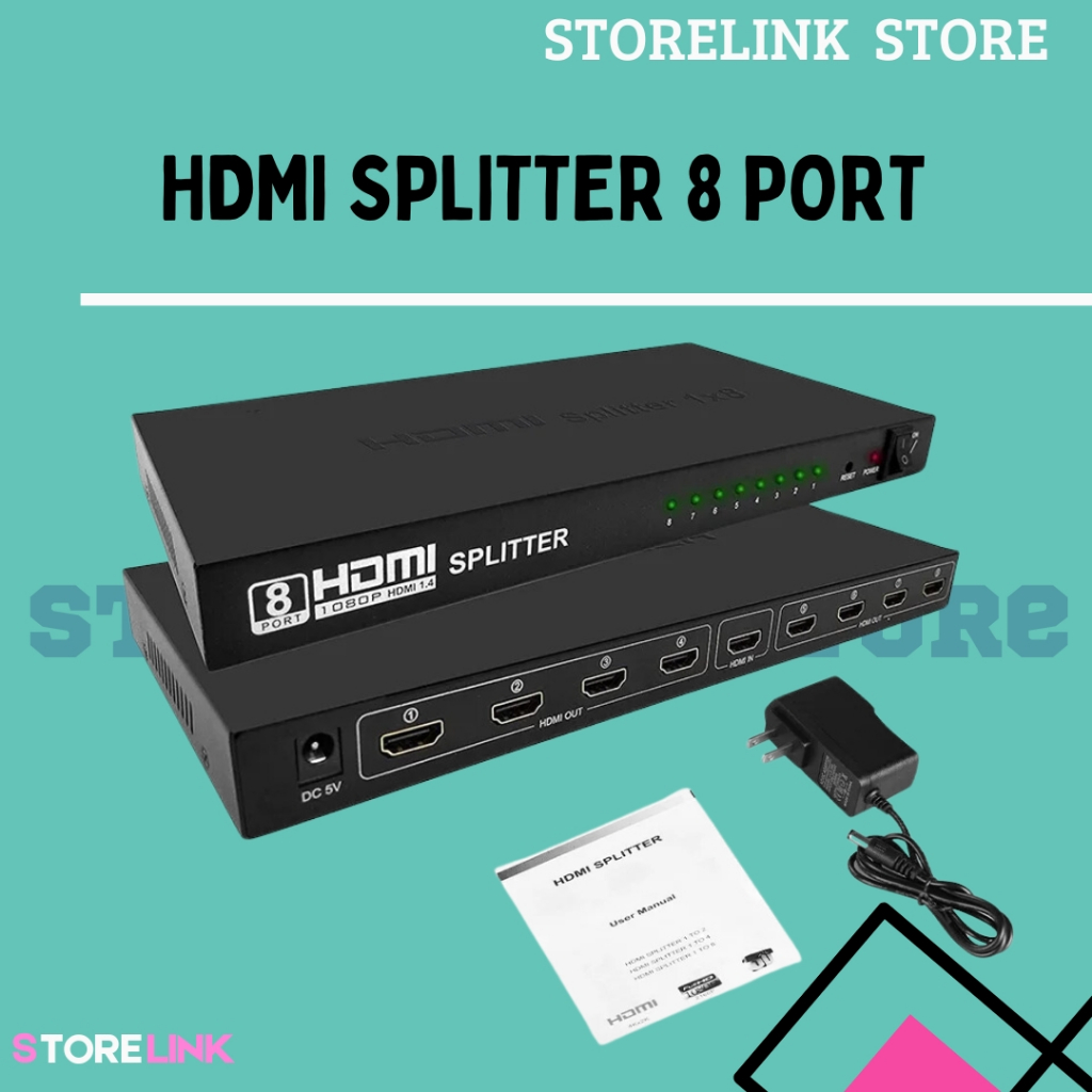 HDMI Spliter 8 Port, HDMI Splitter 1x8 Audio Video Distributor 4K 3D HDMI Spliter 1X8/ Hdmi spliter 