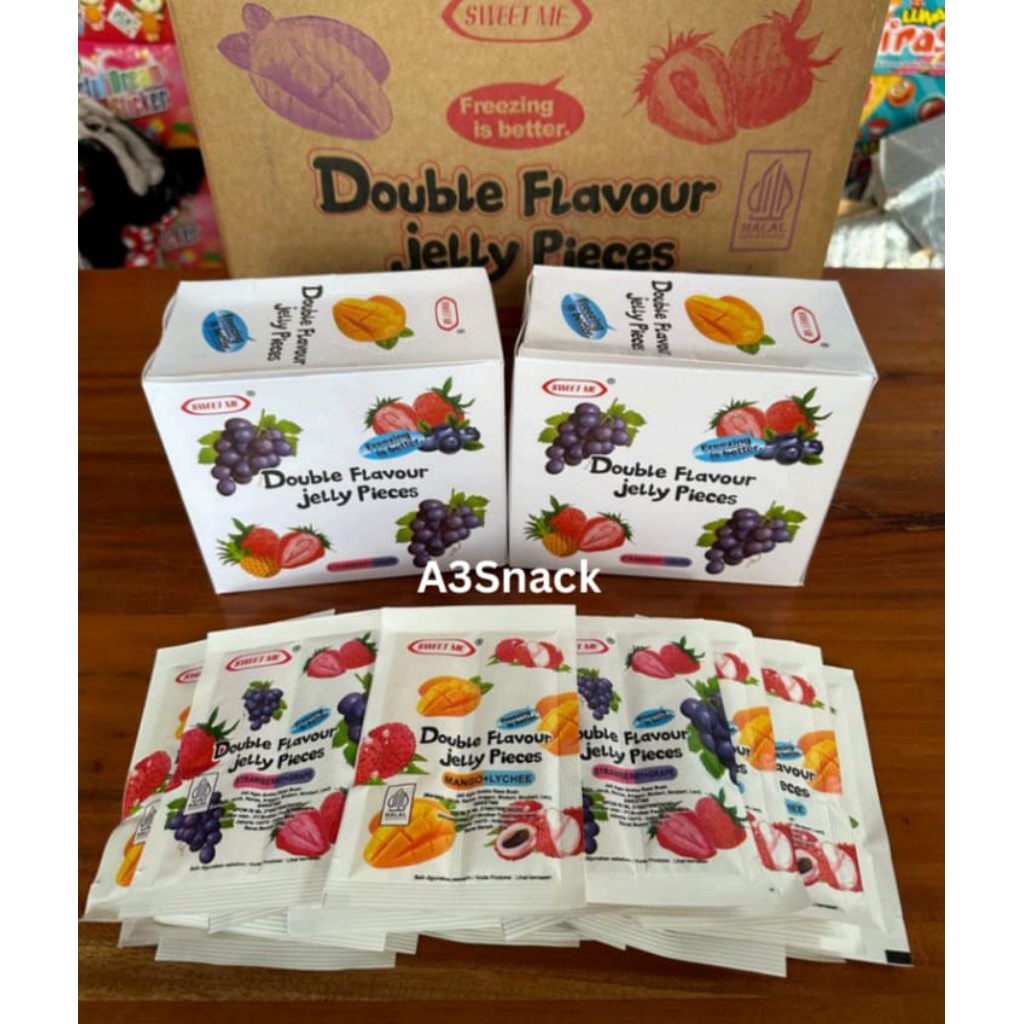 

Jelly double flavor rasa buah 1 box isi 30 pack