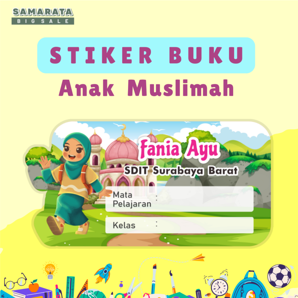 

Stiker Anak Perempuan Muslimah Stiker Buku anak Cewek Hijab Muslim Bentuk Cutting