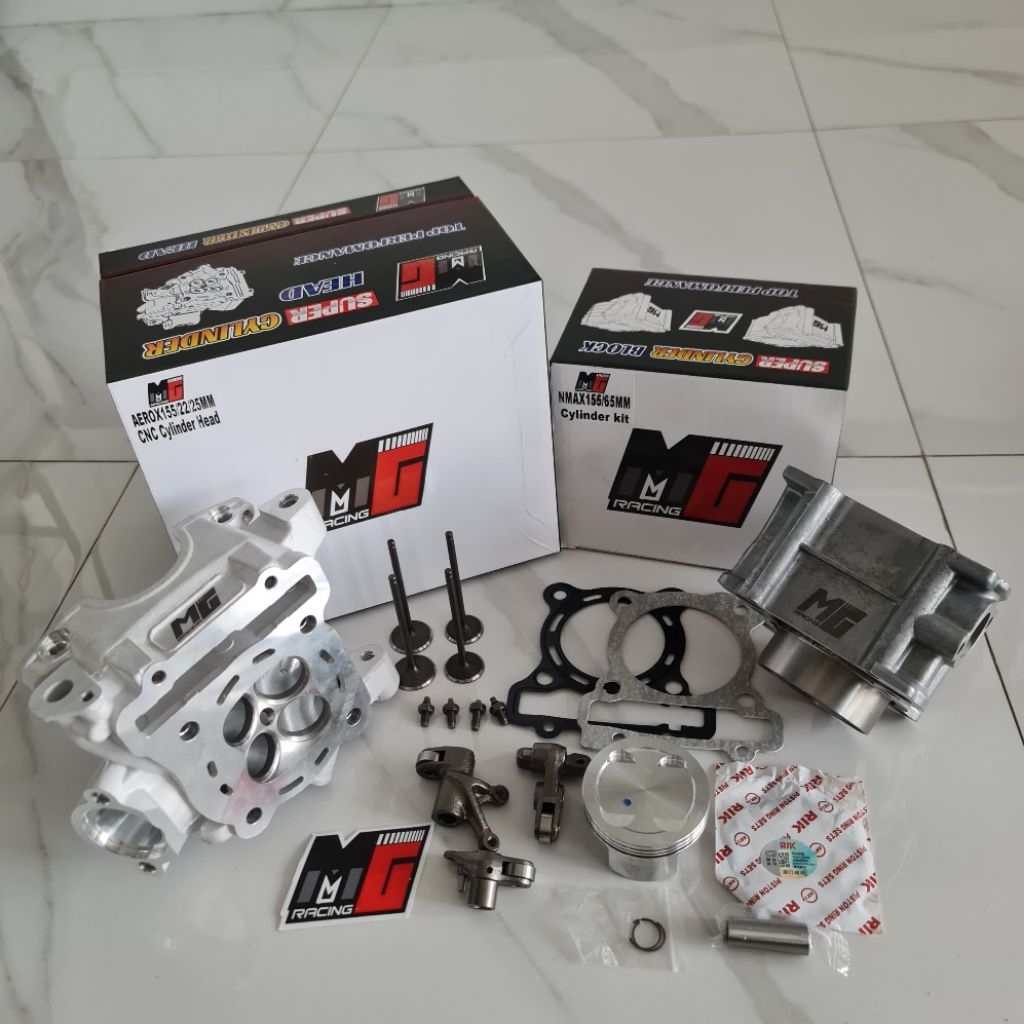 PAKET BOREUP BLOK NMAX 65 CASTING HEAD 22/25 BLOK AEROX 65 CASTING BLOCK WR155/ R15  MG RACING