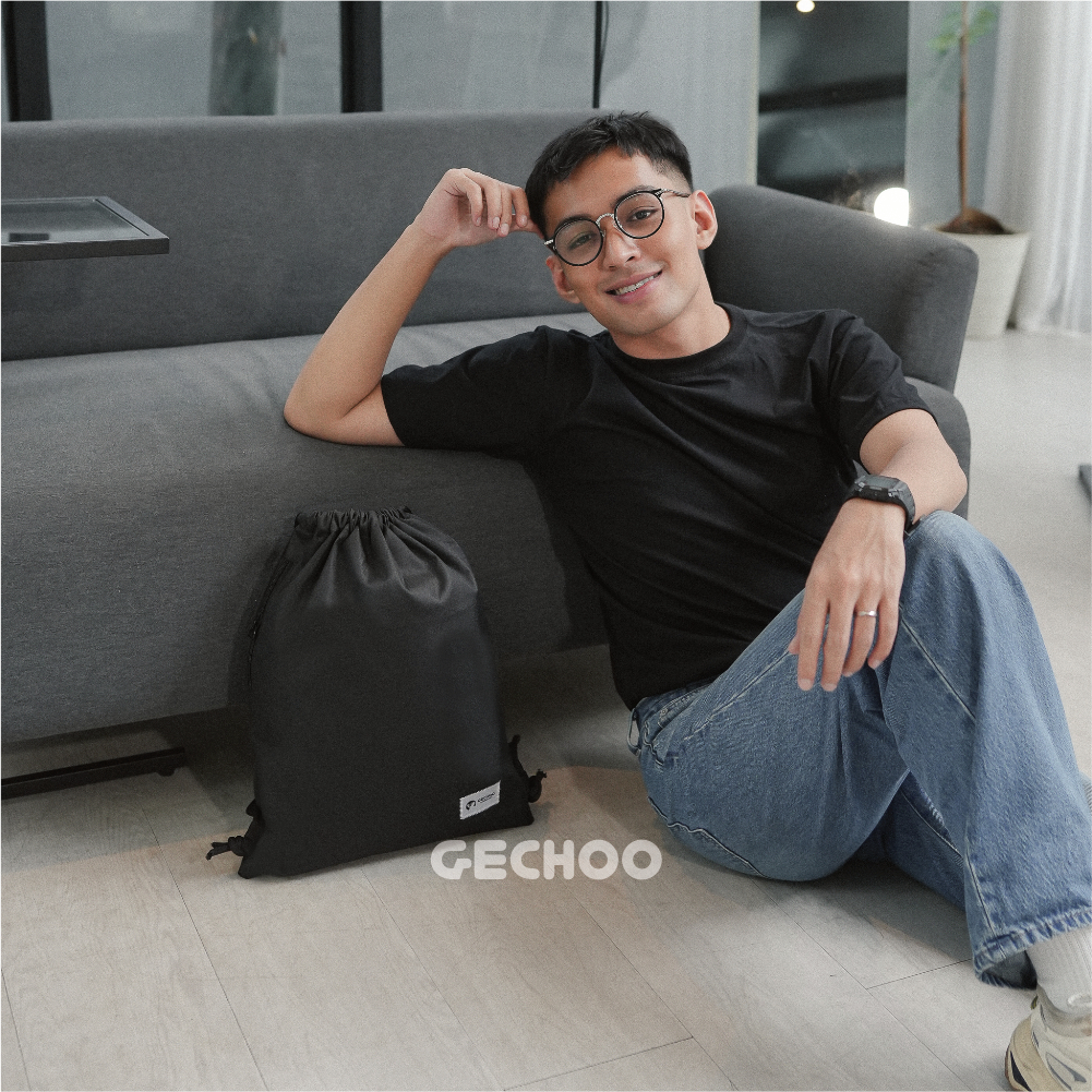 GECHOO - Koleksi Tas Serut Aesthetic Polos Bahan Parasut Cocok Untuk Sekolah & Daily Use