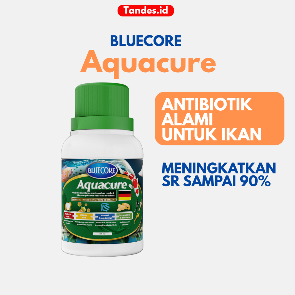 BlueCore AquaCure Antibiotik Alami Ikan Anti Bakteri Jamur Virus Proteksi Gurame Lele Nila Patin Koi