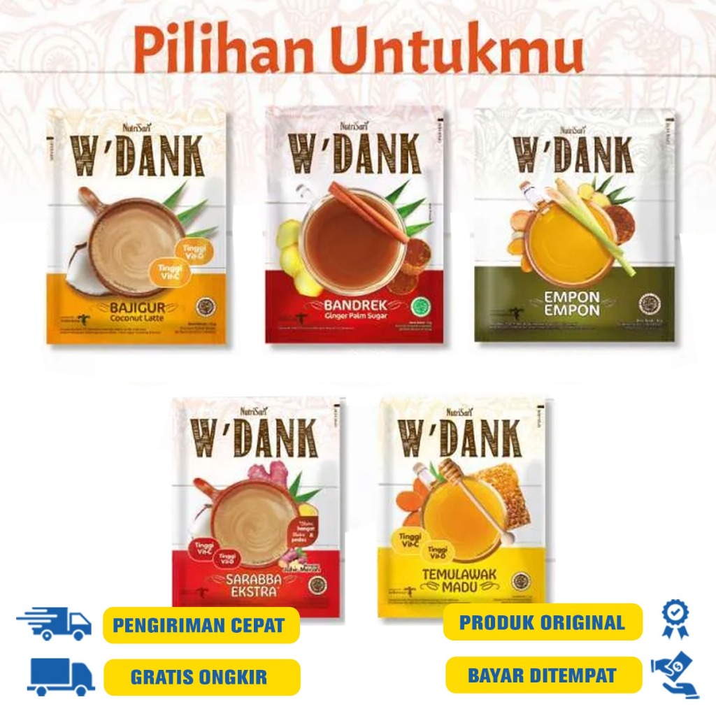 

W'DANK - Minuman Wedang Instan 15 GR (ISI 4) - BANDREK | JAHE KAYU MANIS