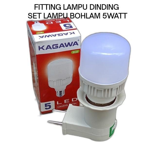 Jtterang Lampu Led Set Fitting Colok Dinding Saklar On/Off Fitting Lampu Dinding