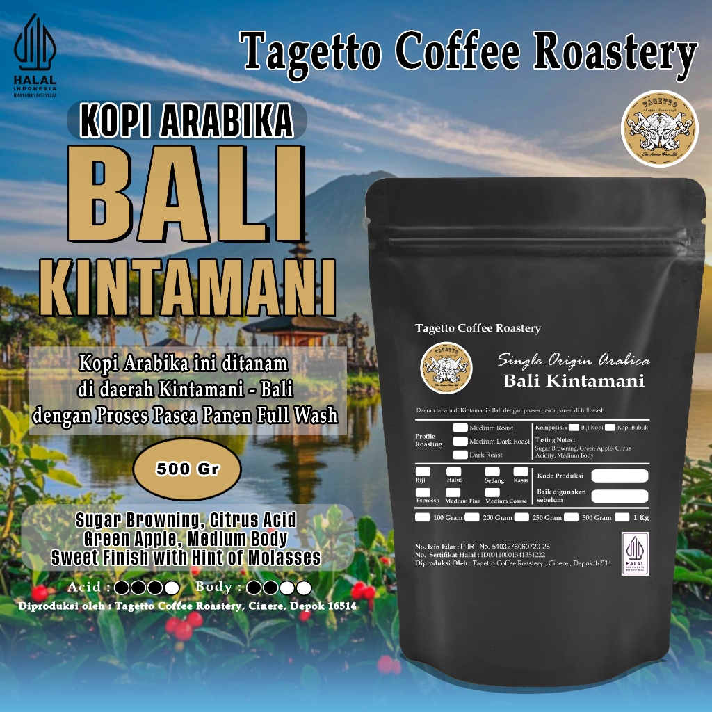 

ASLII KOPI ARABIKA BALI KINTAMANI 500GR BIJI ATAU BUBUK SPECIALTY ARABICA COFFEE