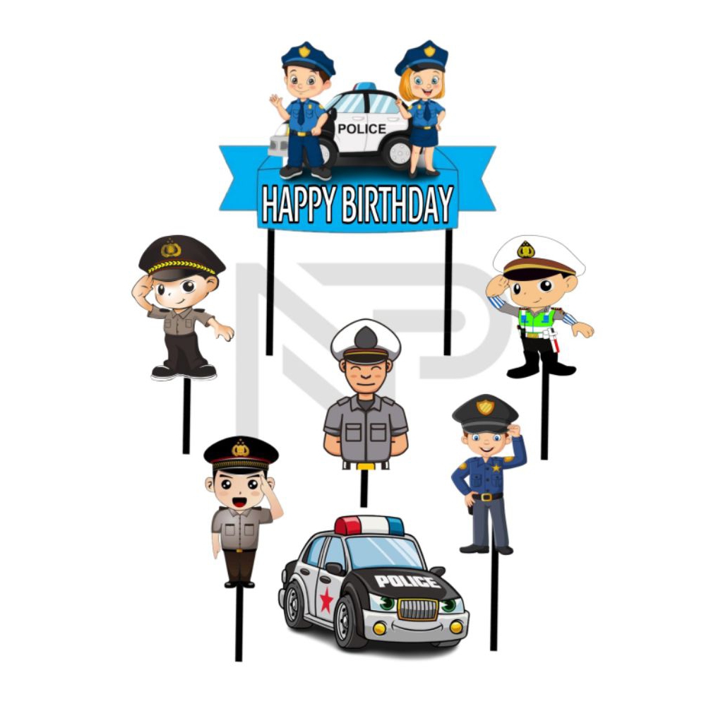 

Topper kue/hiasan kue ulang tahun//karakter Polisi