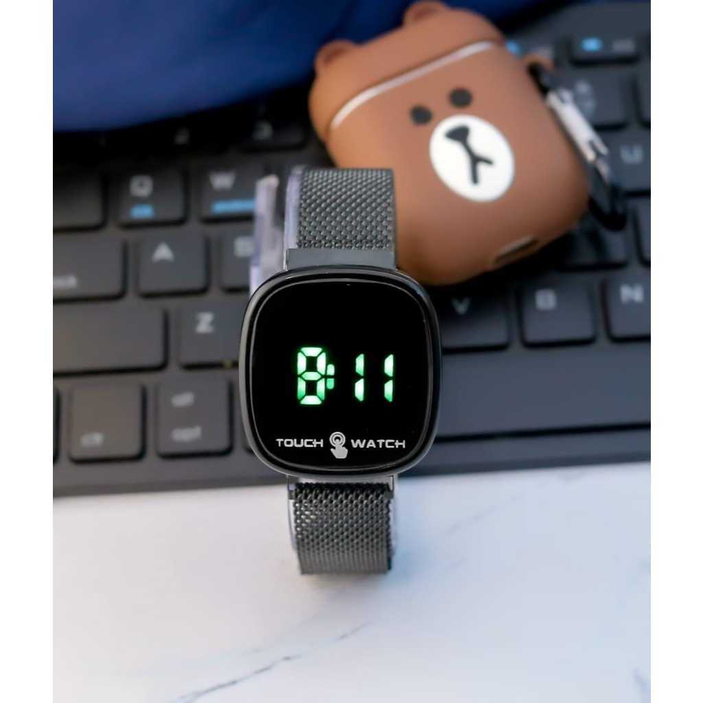 Jam Tangan Led Digital Pria Wanita Rantai Magnet Electronic Fashion Couple Anak Remaja Premium Rm122