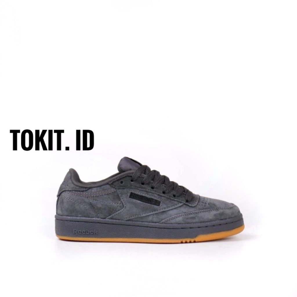 ( TOKIT. ID) Reebok Club 85 Suede Drak Grey Gum
