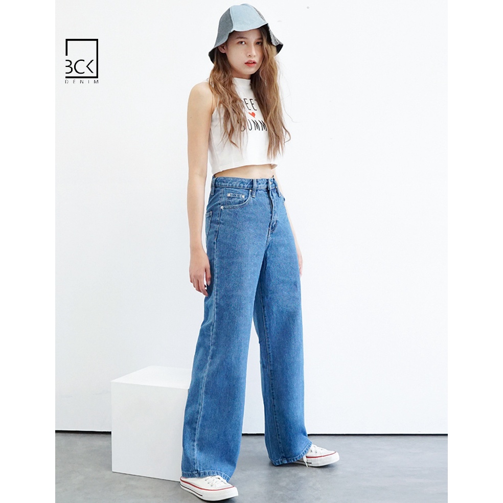 KODE D96C BCK  Celana highwaist kulot jeans wanita loose Marcela5
