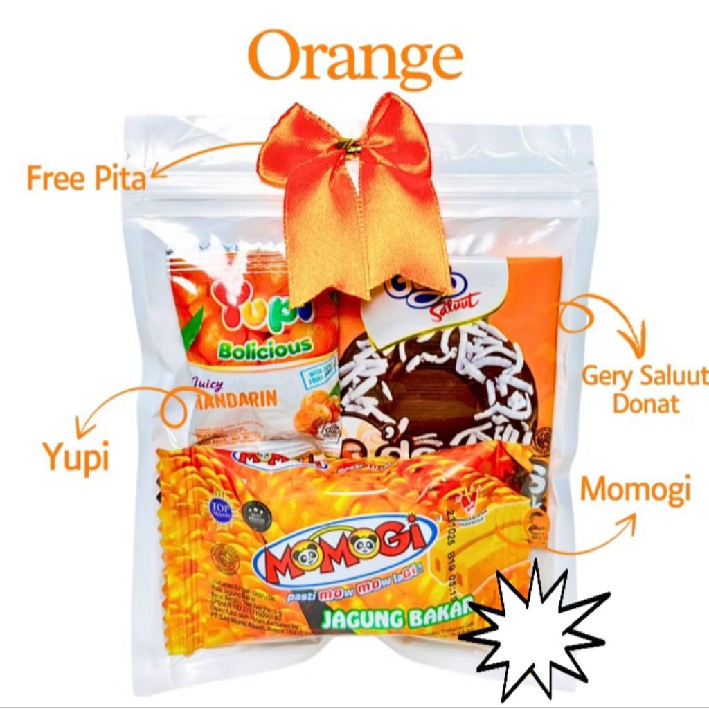 

mini gift snack ultah orange