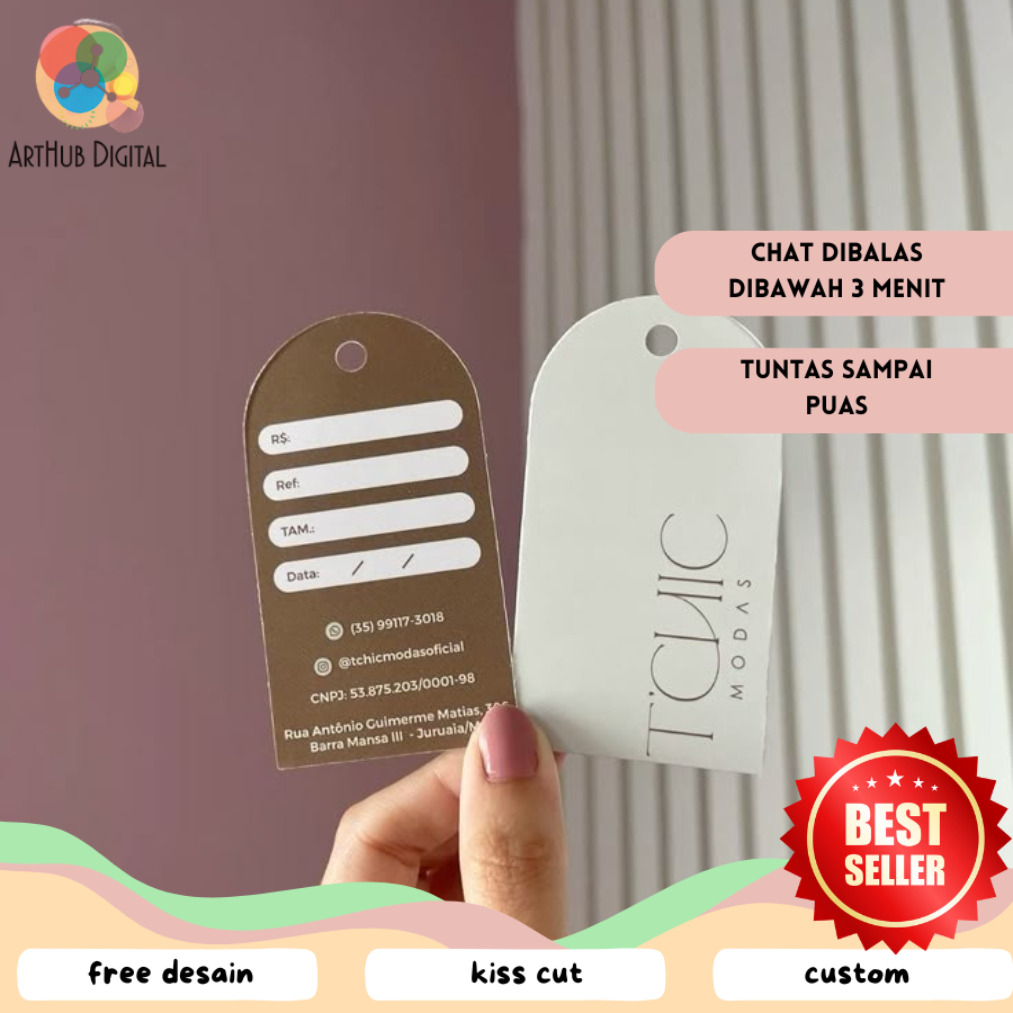 

AHD Hang Tag Bentuk Custom Hangtag Hijab Jilbab Florist Premium Label Gantung Buket Toko Bunga