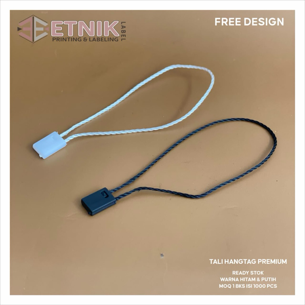 

Tali hangtag isi 1000 pcs / tali hang tag / tali hang tag benang / tali hitam & putih /tali hang tag murah